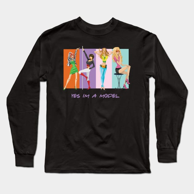 Yes im a Model Long Sleeve T-Shirt by Design Knight